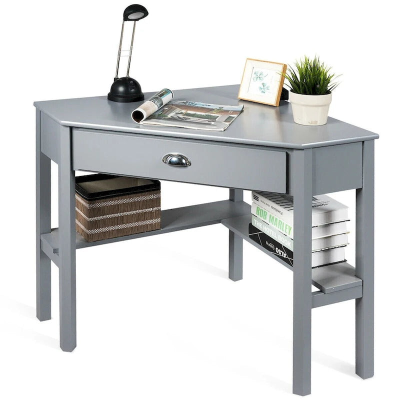 Gymax Bureau d'angle pour ordinateur portable avec tiroir