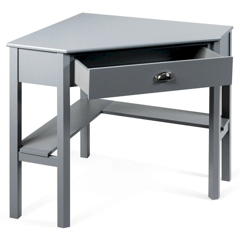 Gymax Bureau d'angle pour ordinateur portable avec tiroir
