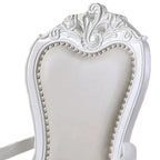 Ensemble de 2 chaises de salle à manger Zenie, piètement cabriole sculpté, similicuir, bois blanc