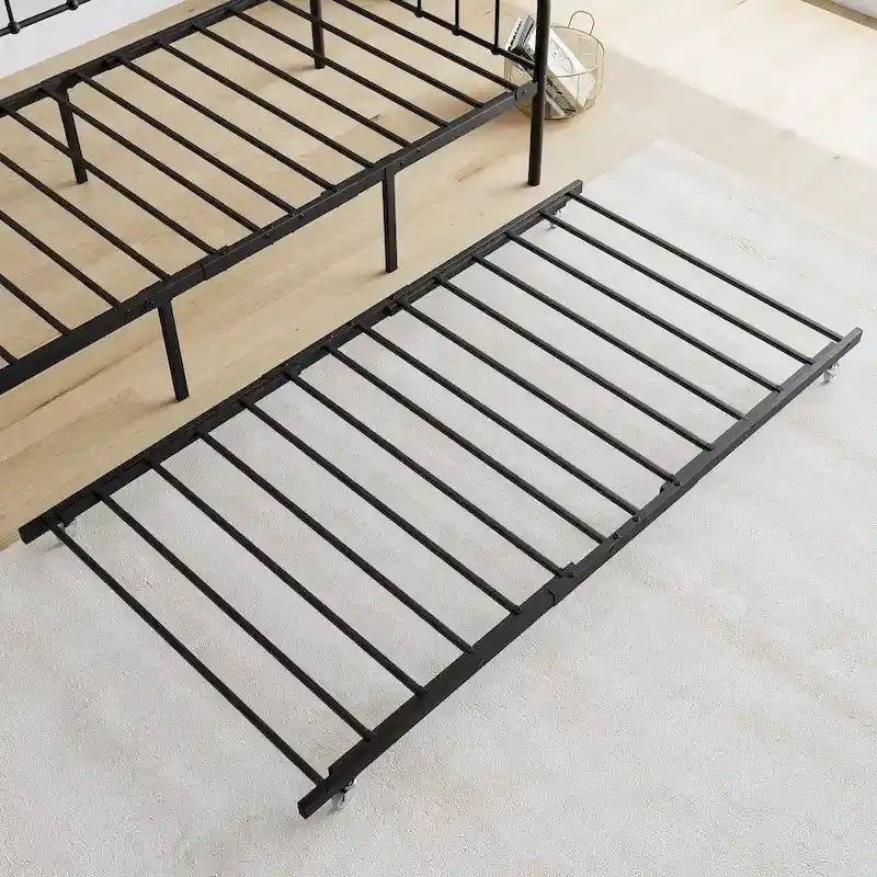 Cadre de lit de repos en métal avec lit gigogne - Taille simple