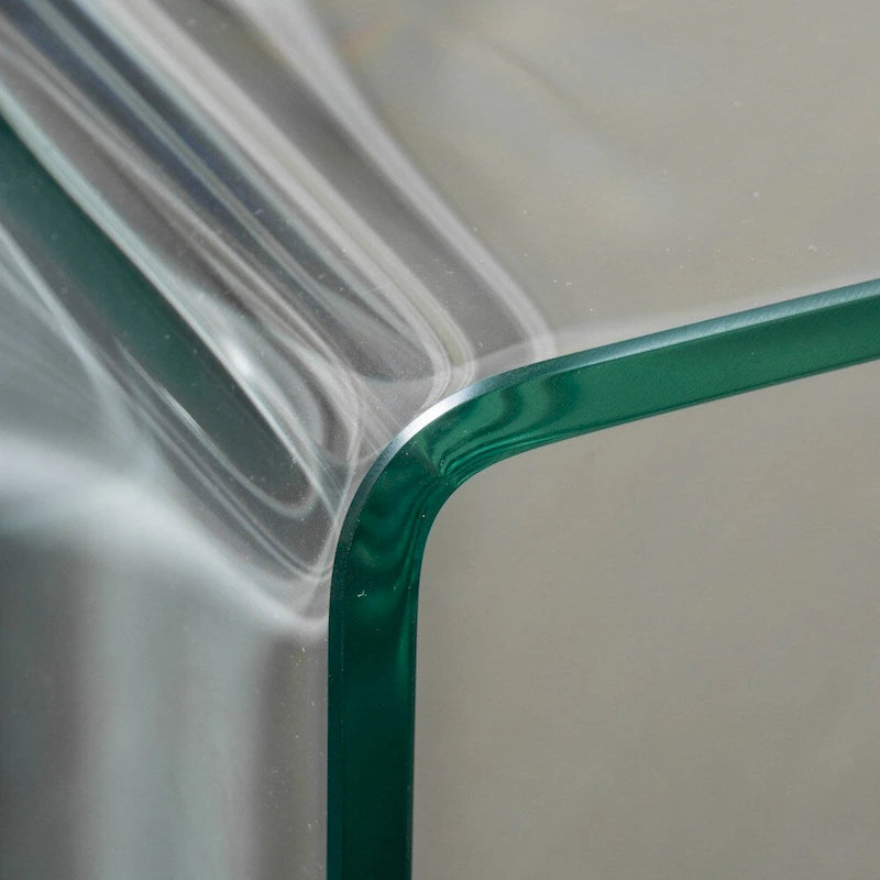 Table d'appoint en verre transparent, lot de 2