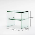 Table d'appoint en verre transparent, lot de 2