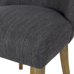 Chaise de salle à manger rembourrée, garniture cloutée, pieds en bois fuselés, lot de 4 – Naturel + Anthracite/Beige/Blanc+Bleu
