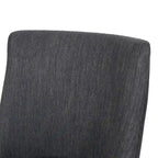 Chaise de salle à manger rembourrée, garniture cloutée, pieds en bois fuselés, lot de 4 – Naturel + Anthracite/Beige/Blanc+Bleu