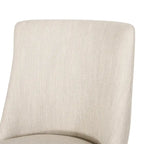 Chaise de salle à manger rembourrée, garniture cloutée, pieds en bois fuselés, lot de 4 – Naturel + Anthracite/Beige/Blanc+Bleu