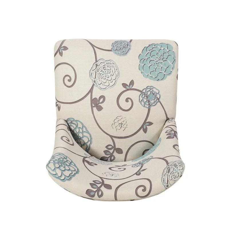 Chaise de salle à manger rembourrée, garniture cloutée, pieds en bois fuselés, lot de 4 – Naturel + Anthracite/Beige/Blanc+Bleu