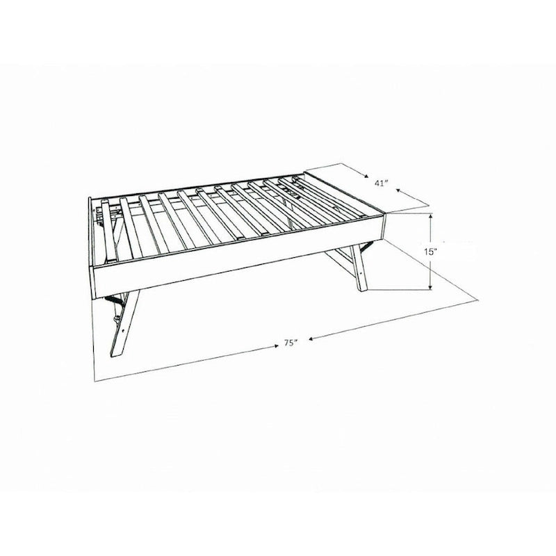 Lit de repos Somette Boho et lit gigogne avec matelas en lin Aqua