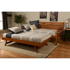 Lit de repos Somette Boho et lit gigogne avec matelas en lin Aqua
