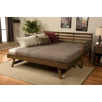 Lit de repos Somette Boho et lit gigogne avec matelas en lin Aqua