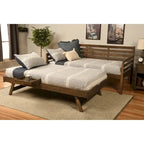 Lit de repos Somette Boho et lit gigogne avec matelas en lin Aqua