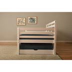 Lit de repos Somette Boho et lit gigogne avec matelas en lin Aqua