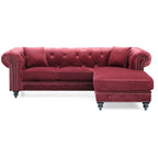 Canapé 3 places Nola 98 po en velours avec 2 coussins décoratifs – 98 L x 37 l x 31 H po