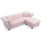 Canapé 3 places Nola 98 po en velours avec 2 coussins décoratifs – 98 L x 37 l x 31 H po
