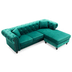 Canapé 3 places Nola 98 po en velours avec 2 coussins décoratifs – 98 L x 37 l x 31 H po
