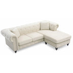 Canapé 3 places Nola 98 po en velours avec 2 coussins décoratifs – 98 L x 37 l x 31 H po