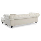 Canapé 3 places Nola 98 po en velours avec 2 coussins décoratifs – 98 L x 37 l x 31 H po