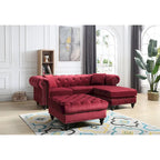 Canapé 3 places Nola 98 po en velours avec 2 coussins décoratifs – 98 L x 37 l x 31 H po