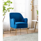 Porthos Home Adora : fauteuil d'appoint en velours avec pieds chromés dorés