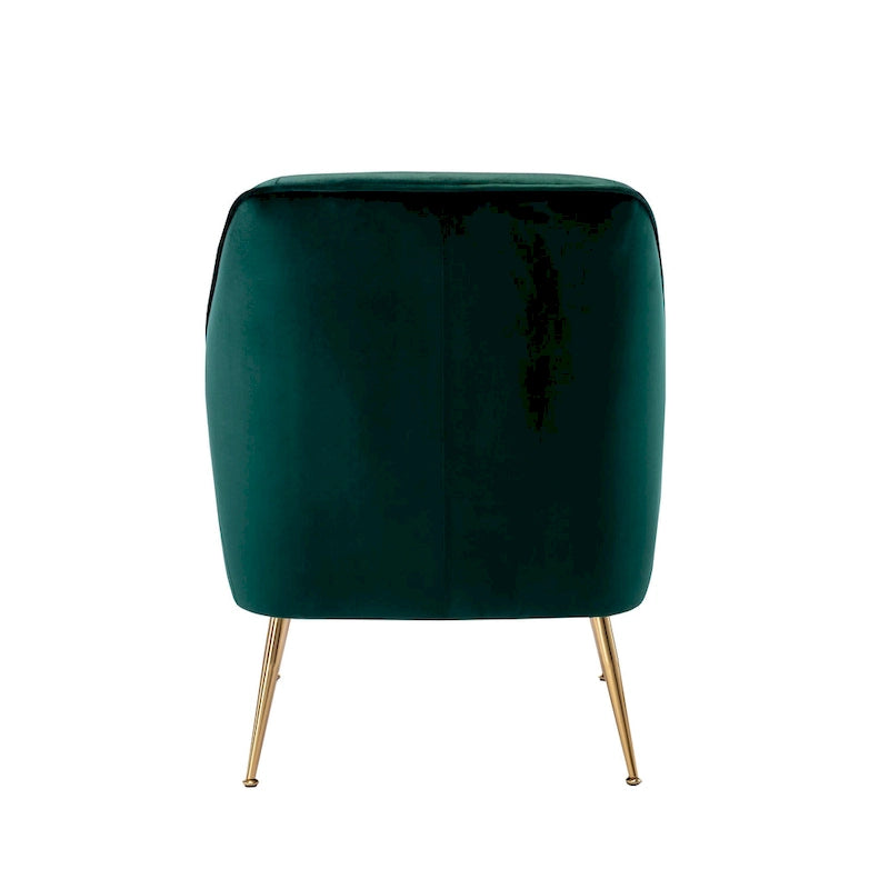 Porthos Home Adora : fauteuil d'appoint en velours avec pieds chromés dorés