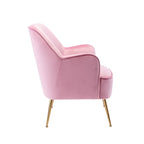Porthos Home Adora : fauteuil d'appoint en velours avec pieds chromés dorés