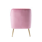 Porthos Home Adora : fauteuil d'appoint en velours avec pieds chromés dorés