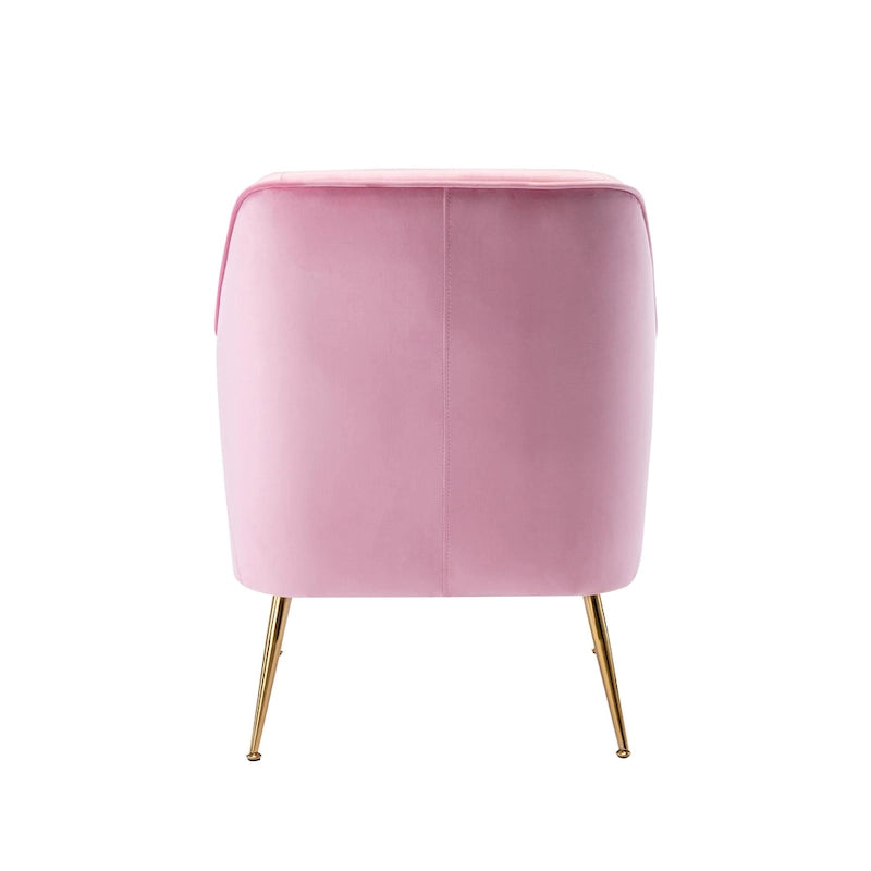 Porthos Home Adora : fauteuil d'appoint en velours avec pieds chromés dorés