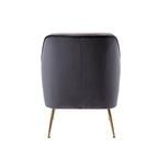 Porthos Home Adora : fauteuil d'appoint en velours avec pieds chromés dorés
