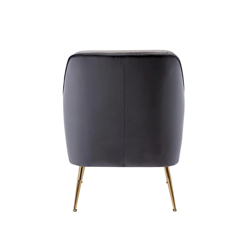 Porthos Home Adora : fauteuil d'appoint en velours avec pieds chromés dorés