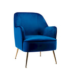 Porthos Home Adora : fauteuil d'appoint en velours avec pieds chromés dorés