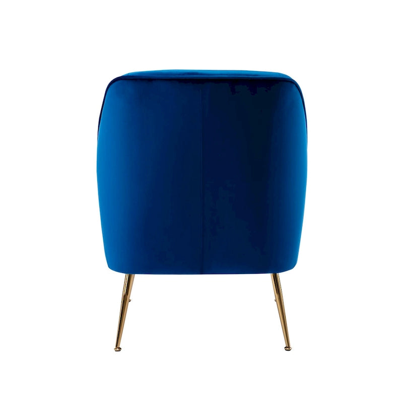 Porthos Home Adora : fauteuil d'appoint en velours avec pieds chromés dorés