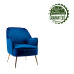 Porthos Home Adora : fauteuil d'appoint en velours avec pieds chromés dorés
