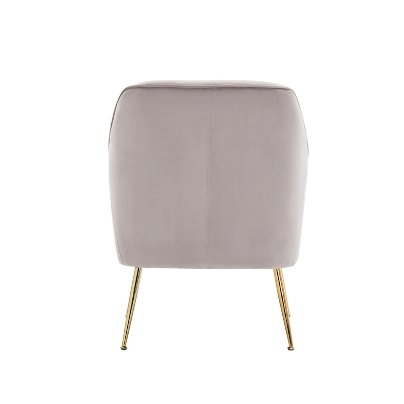 Porthos Home Adora : fauteuil d'appoint en velours avec pieds chromés dorés