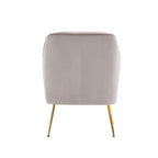 Porthos Home Adora : fauteuil d'appoint en velours avec pieds chromés dorés