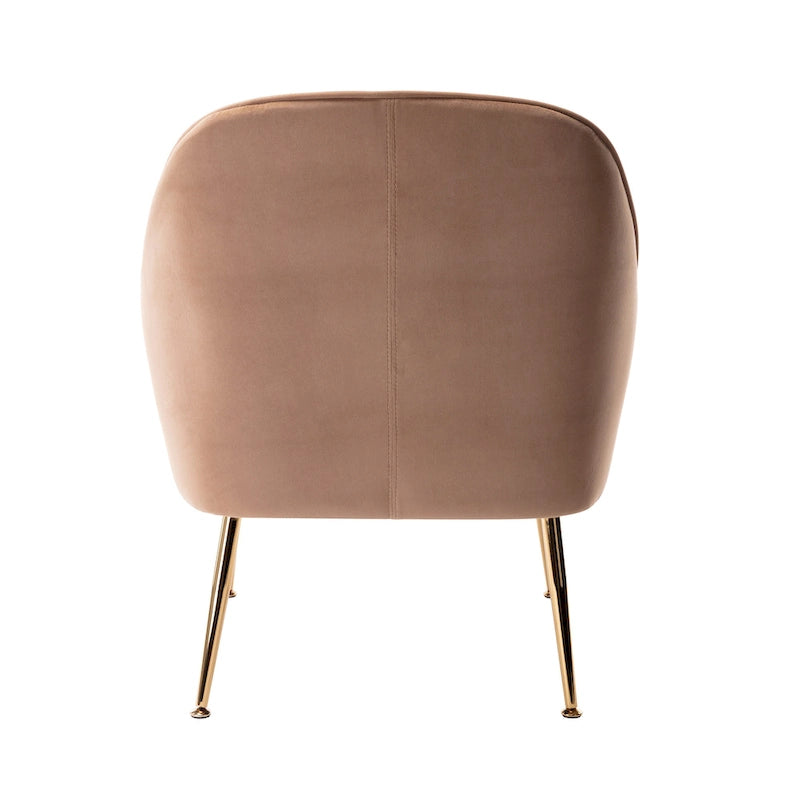 Porthos Home Adora : fauteuil d'appoint en velours avec pieds chromés dorés