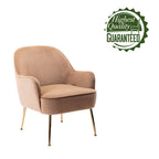 Porthos Home Adora : fauteuil d'appoint en velours avec pieds chromés dorés