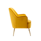 Porthos Home Adora : fauteuil d'appoint en velours avec pieds chromés dorés