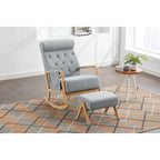 Fauteuil à bascule avec pouf pour salon