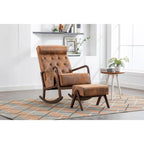 Fauteuil à bascule avec pouf pour salon