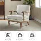 Fauteuil rembourré de style Campagne ivoire/bleu/étain/lin/gris, lot de 2