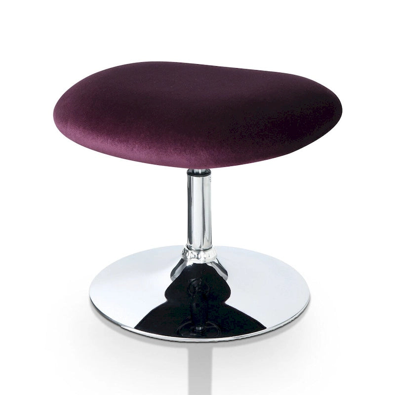 Fauteuil d'appoint à oreilles et ottoman – Violet / Noir / Gris, 2 pièces, 1 place