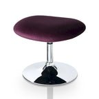 Fauteuil d'appoint à oreilles et ottoman – Violet / Noir / Gris, 2 pièces, 1 place