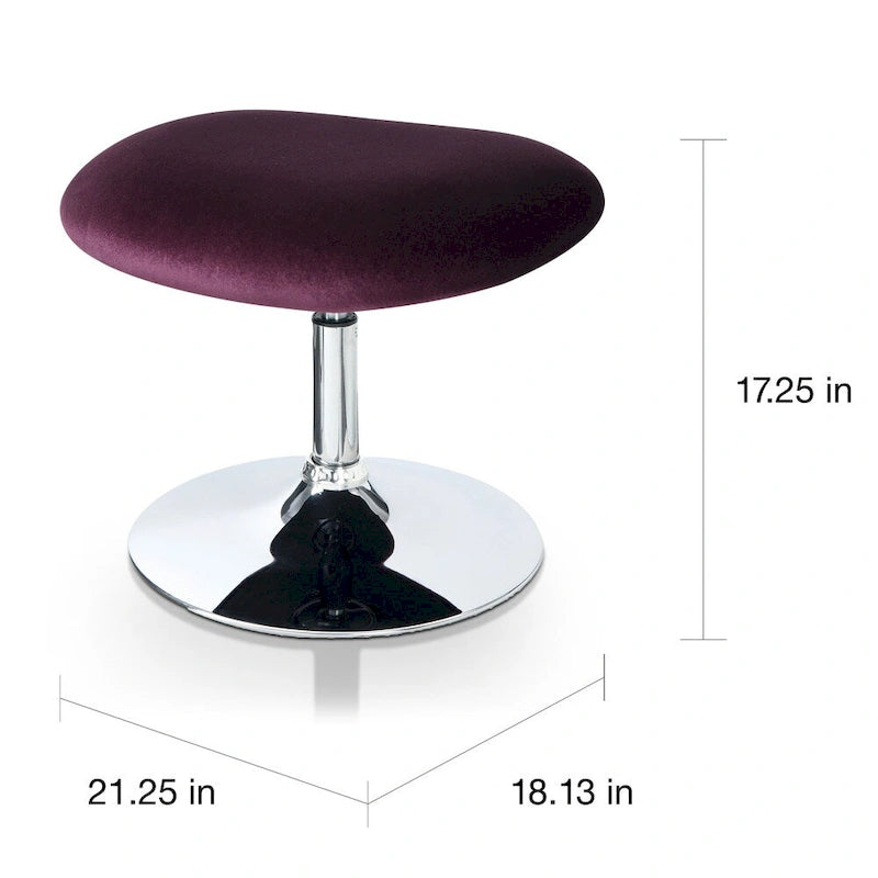 Fauteuil d'appoint à oreilles et ottoman – Violet / Noir / Gris, 2 pièces, 1 place
