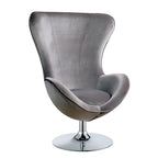 Fauteuil d'appoint à oreilles et ottoman – Violet / Noir / Gris, 2 pièces, 1 place