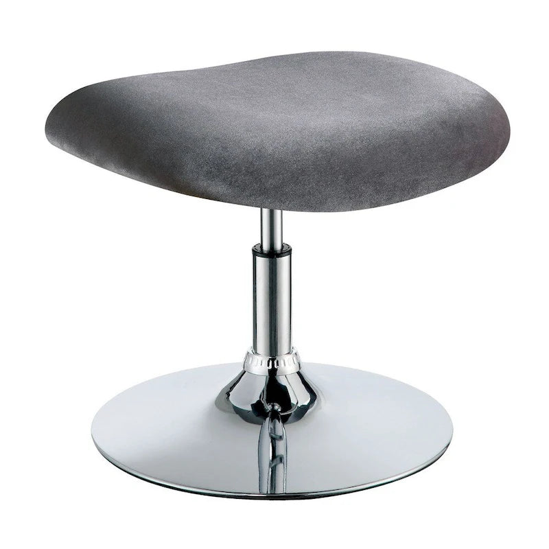 Fauteuil d'appoint à oreilles et ottoman – Violet / Noir / Gris, 2 pièces, 1 place
