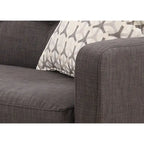Canapé gris anthracite, style moderne du milieu du siècle, dossier capitonné, 2-3 places