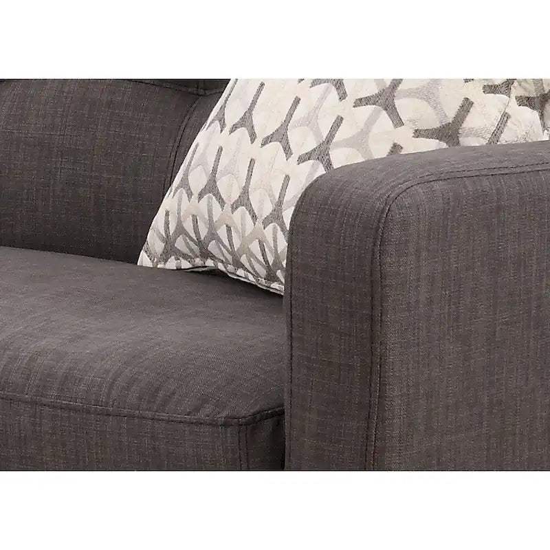 Canapé gris anthracite, style moderne du milieu du siècle, dossier capitonné, 2-3 places
