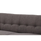 Canapé gris anthracite, style moderne du milieu du siècle, dossier capitonné, 2-3 places