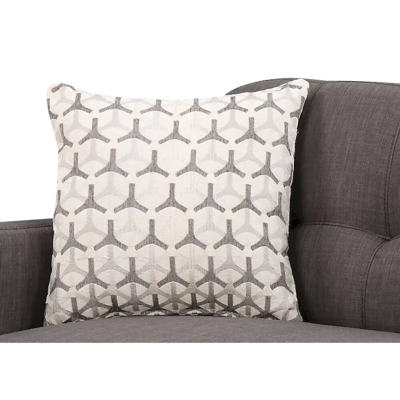 Canapé gris anthracite, style moderne du milieu du siècle, dossier capitonné, 2-3 places