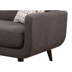 Canapé gris anthracite, style moderne du milieu du siècle, dossier capitonné, 2-3 places
