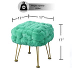 Tabouret-Pouf en Fausse Fourrure de Renard